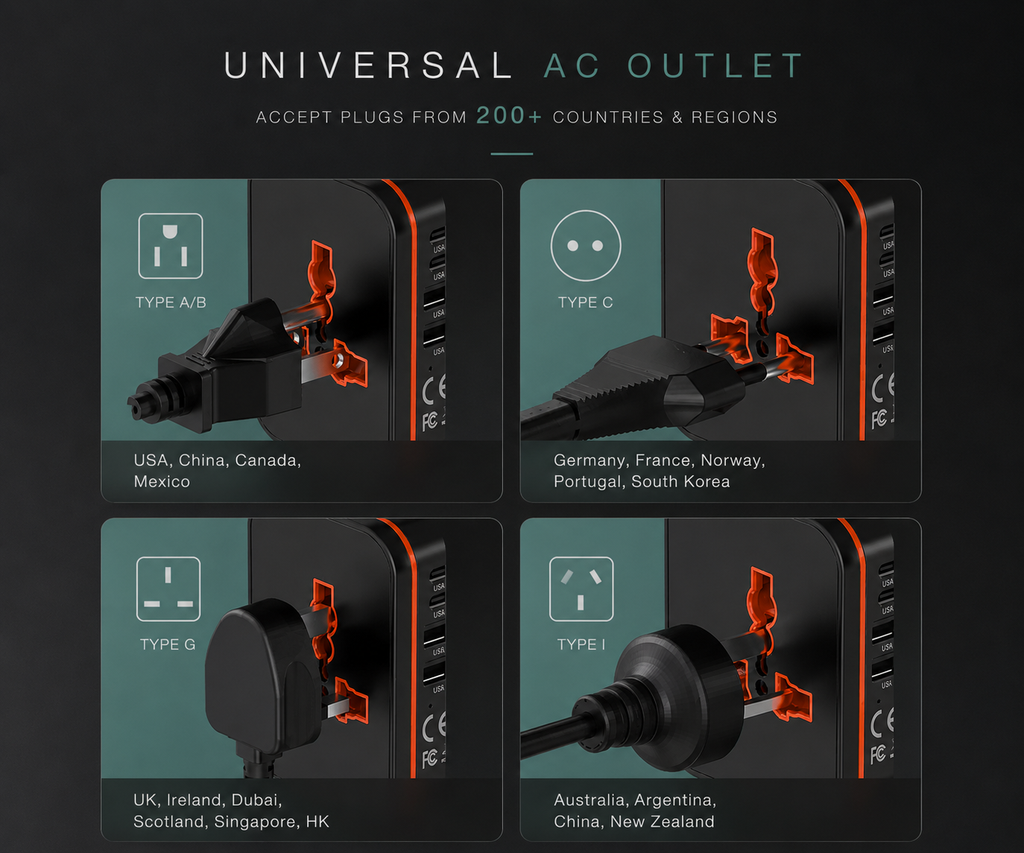 VoltPass Pro — 5-in-1 Universal Travel Adapter & Charger