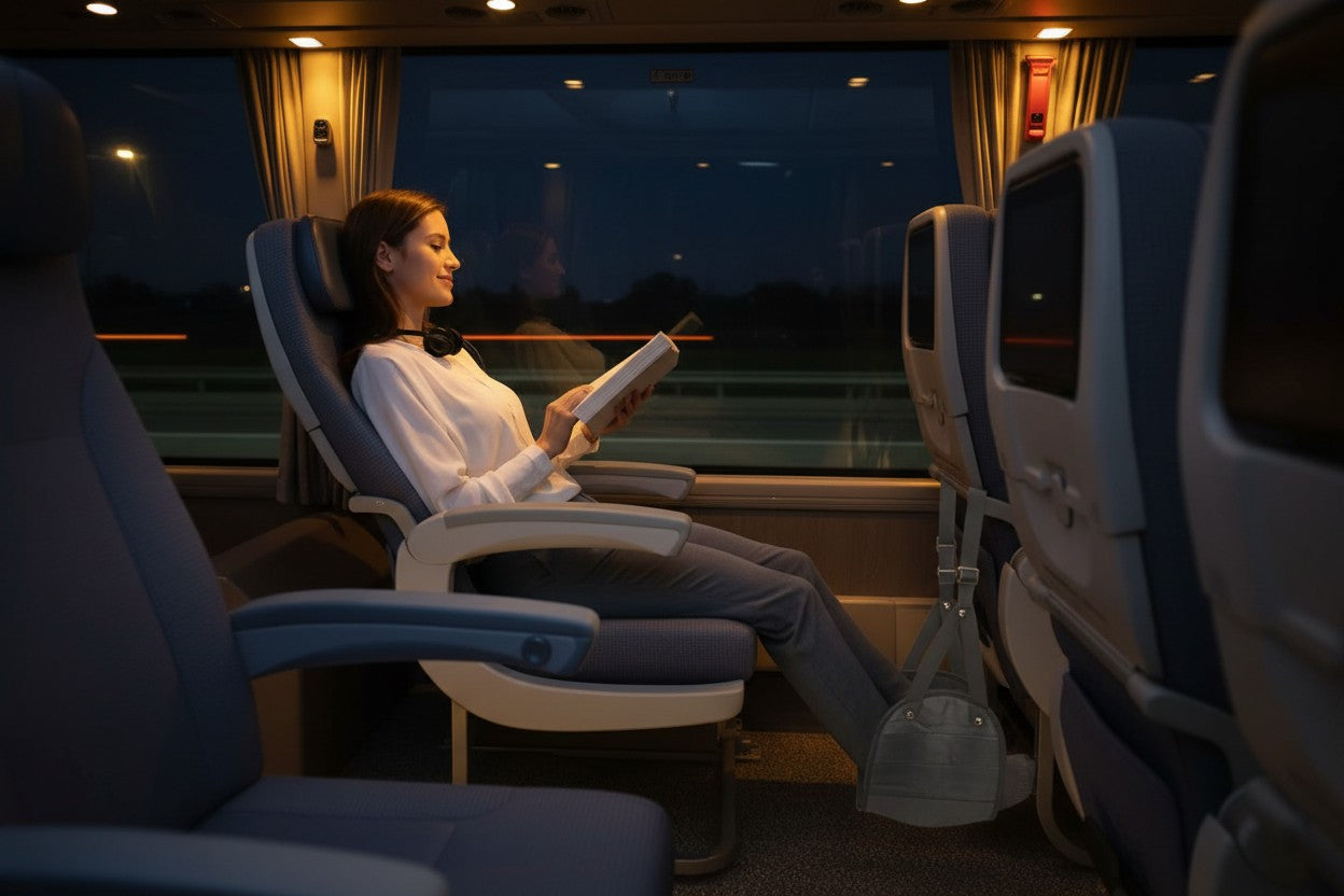TravelRest Pro — Adjustable Airplane Foot Hammock
